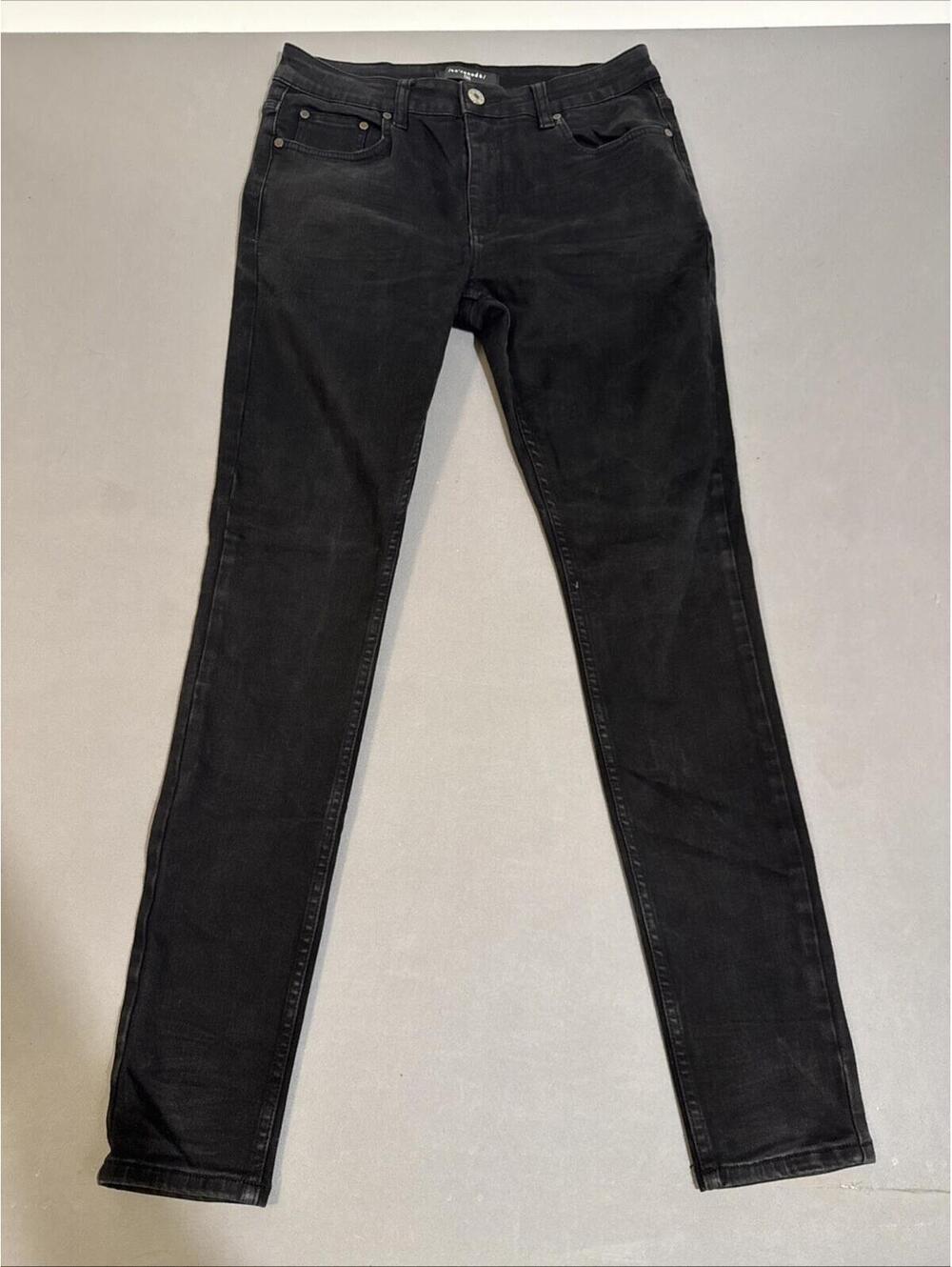 Serenade Jeans Mens 34x32 Black Fitted Denim Straight Leg AA Stretch Flex